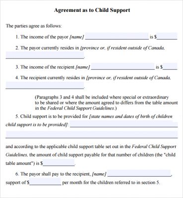 A Child support by Agreement