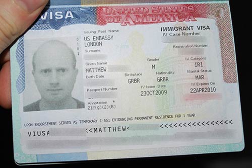 Immigrant visa questions